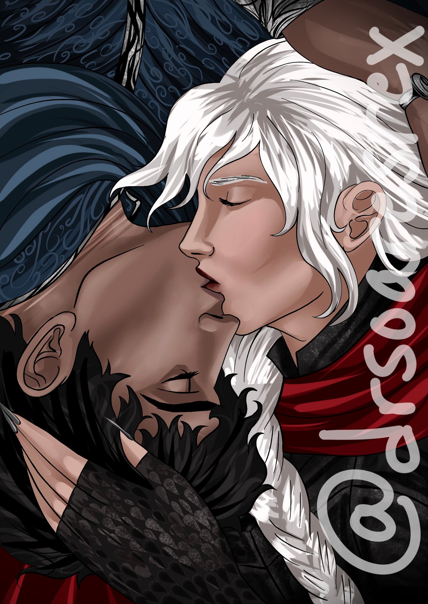 Dorian and Manon Kiss (Licensed Print)